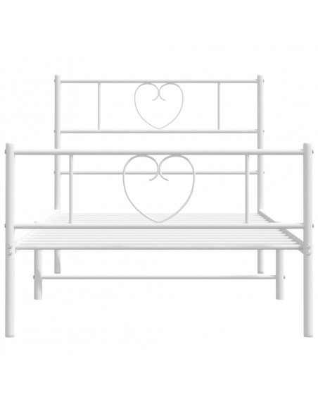 Giroletto con Testiera e Pediera Metallo Bianco 90x190 cm
