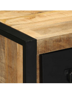 Comodini 2 pz 40x35x40 cm in Legno Massello di Mango Grezzo