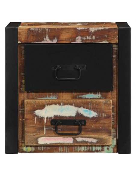 Comodini 2 pz Multicolore 40x35x40cm in Legno Massello Recupero