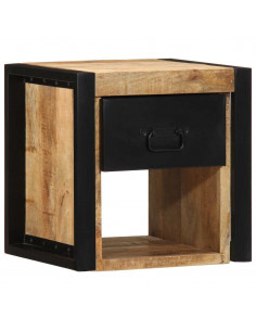 Comodini 2 pz 40x35x40 cm in Legno Massello di Mango Grezzo 2