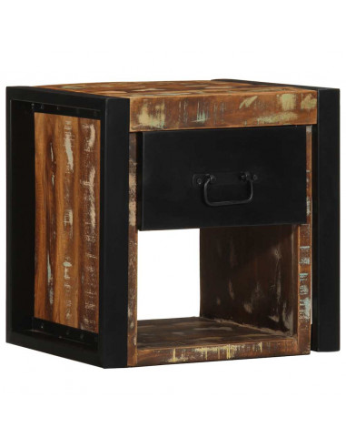 Comodini 2 pz Multicolore 40x35x40cm in Legno Massello Recupero