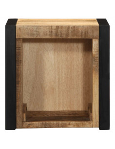 Comodini 2 pz 40x35x40 cm in Legno Massello di Mango Grezzo