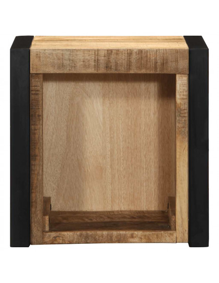 Comodini 2 pz 40x35x40 cm in Legno Massello di Mango Grezzo