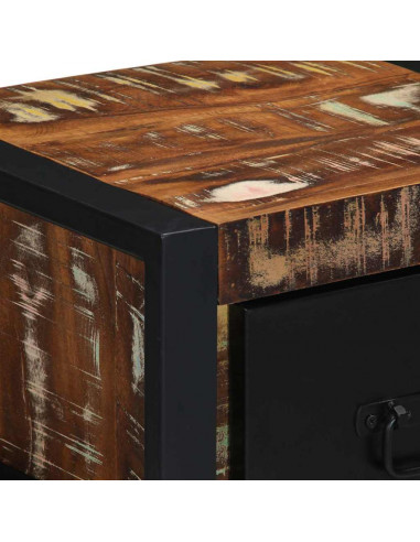 Comodini 2 pz Multicolore 40x35x25cm in Legno Massello Recupero