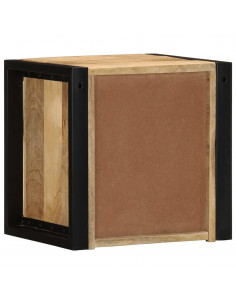 Comodino 40x35x40 cm in Legno Grezzo Massello di Mango 2