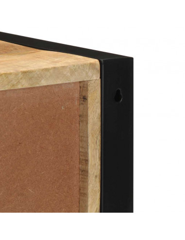 Comodino 40x35x40 cm in Legno Grezzo Massello di Mango