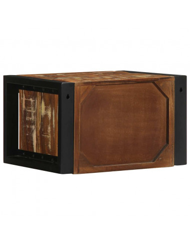 Comodino Multicolore 40x35x25 cm in Legno Massello Recupero