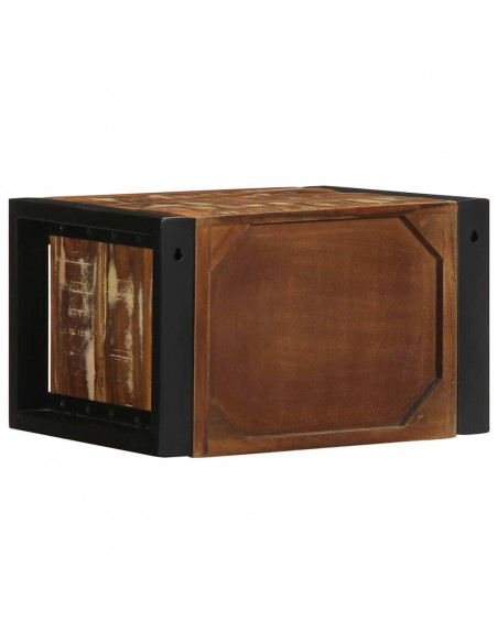 Comodino Multicolore 40x35x25 cm in Legno Massello Recupero