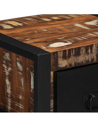 Comodino Multicolore 40x35x25 cm in Legno Massello Recupero