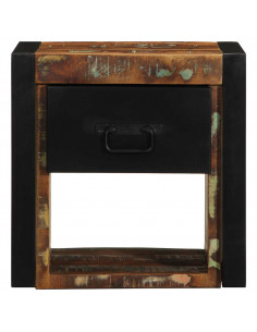 Comodino Multicolore 40x35x40 cm in Legno Massello Recupero