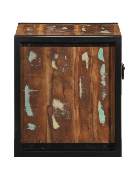 Comodino Multicolore 40x35x40 cm in Legno Massello Recupero