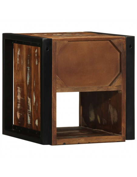 Comodino Multicolore 40x35x40 cm in Legno Massello Recupero