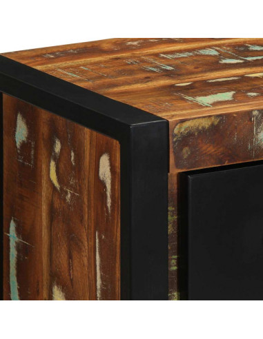 Comodino Multicolore 40x35x40 cm in Legno Massello Recupero