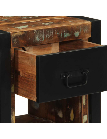 Comodino Multicolore 40x35x40 cm in Legno Massello Recupero