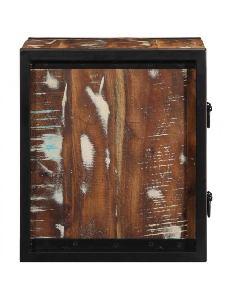 Comodino Multicolore 40x35x40 cm in Legno Massello Recupero