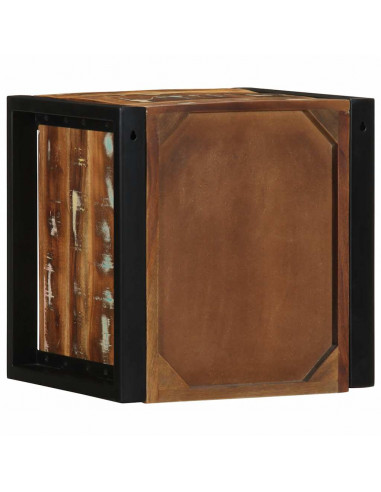 Comodino Multicolore 40x35x40 cm in Legno Massello Recupero