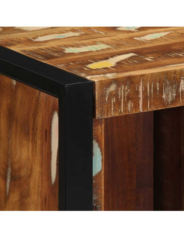 Comodino Multicolore 40x35x40 cm in Legno Massello Recupero