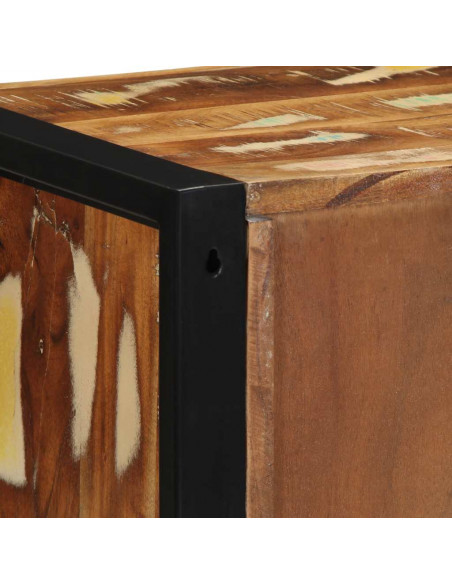 Comodino Multicolore 40x35x40 cm in Legno Massello Recupero
