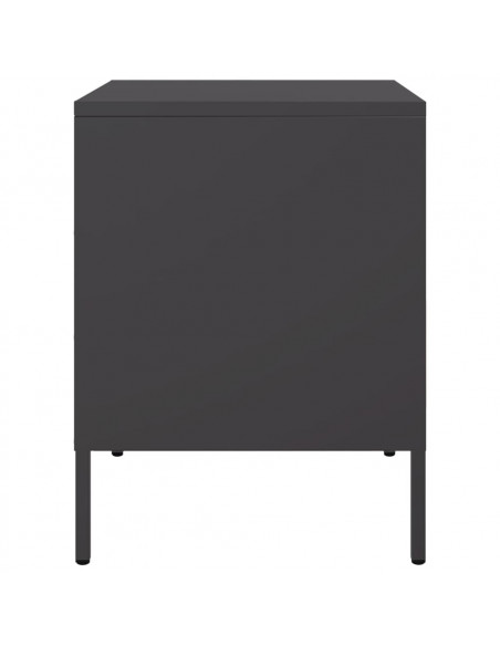 Comodino Nero 36x39x50,5 cm in Acciaio