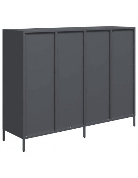 Credenza Antracite 135x39x103,5 cm in Acciaio Laminato a Freddo