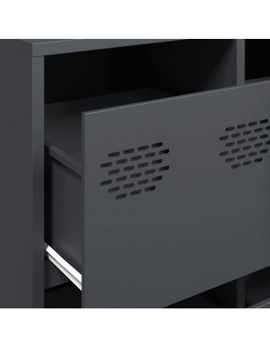 Credenza Antracite 135x39x73,5 cm in Acciaio Laminato a Freddo