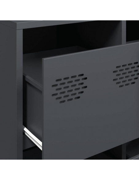 Credenza Antracite 135x39x73,5 cm in Acciaio Laminato a Freddo