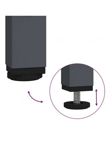 Credenza Antracite 135x39x73,5 cm in Acciaio Laminato a Freddo