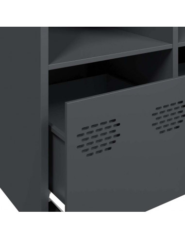 Credenza Antracite 135x39x73,5 cm in Acciaio Laminato a Freddo