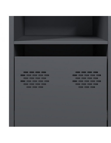 Credenza Antracite 135x39x73,5 cm in Acciaio Laminato a Freddo