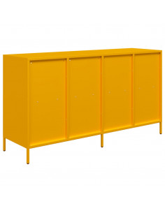 Credenza Giallo Senape 135x39x73,5 cm Acciaio Laminato a Freddo