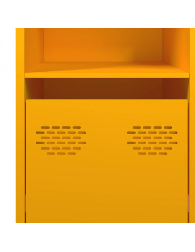 Credenza Giallo Senape 135x39x73,5 cm Acciaio Laminato a Freddo