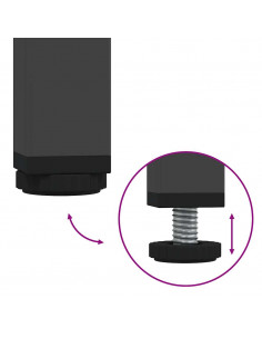 Credenza Nera 135x39x73,5 cm in Acciaio Laminato a Freddo 2