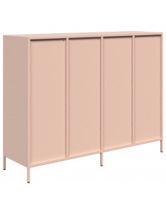 Credenza Rosa 135x39x103,5 cm in Acciaio Laminato a Freddo