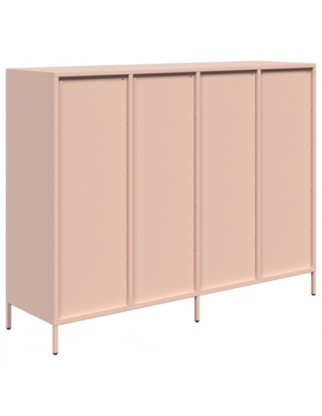 Credenza Rosa 135x39x103,5 cm in Acciaio Laminato a Freddo