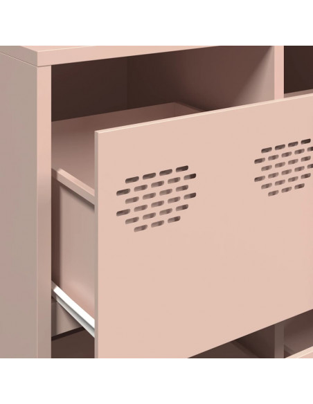 Credenza Rosa 135x39x103,5 cm in Acciaio Laminato a Freddo