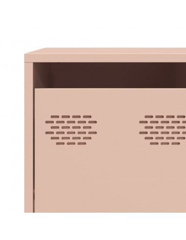 Credenza Rosa 135x39x103,5 cm in Acciaio Laminato a Freddo