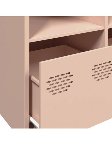Credenza Rosa 135x39x73,5 cm in Acciaio Laminato a Freddo