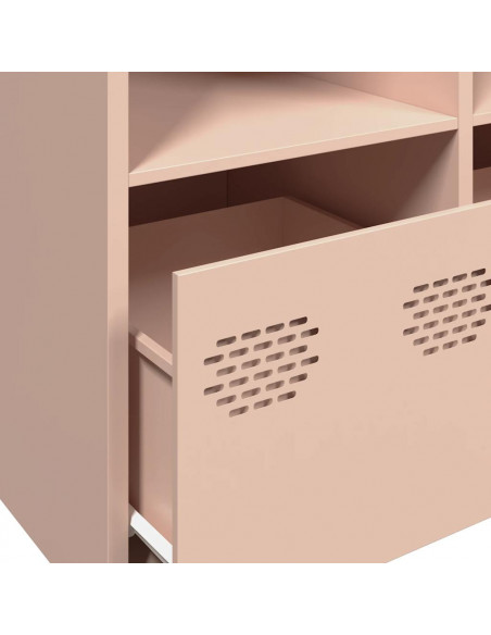 Credenza Rosa 135x39x73,5 cm in Acciaio Laminato a Freddo