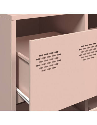 Credenza Rosa 135x39x73,5 cm in Acciaio Laminato a Freddo