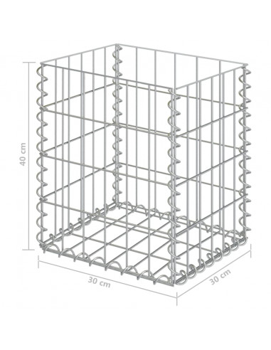 Gabbioni 2 pz in Acciaio Zincato 30x30x40 cm