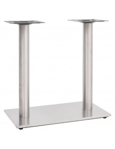 Gamba per Tavolino da Bar Argento 70x40x72 cm in Acciaio Inox