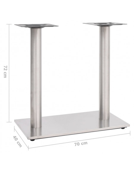Gamba per Tavolino da Bar Argento 70x40x72 cm in Acciaio Inox