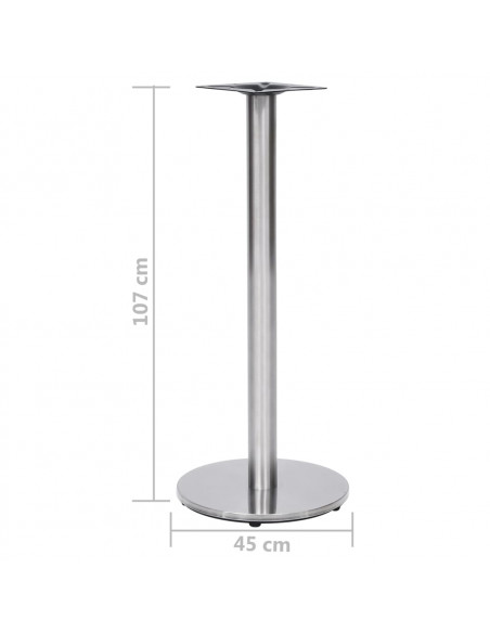 Gamba per Tavolino da Bar Argento Ø45x107 cm in Acciaio Inox