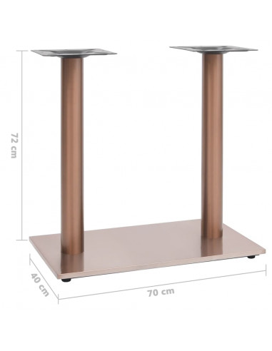 Gamba per Tavolino da Bar Ottone 70x40x72 cm in Acciaio Inox