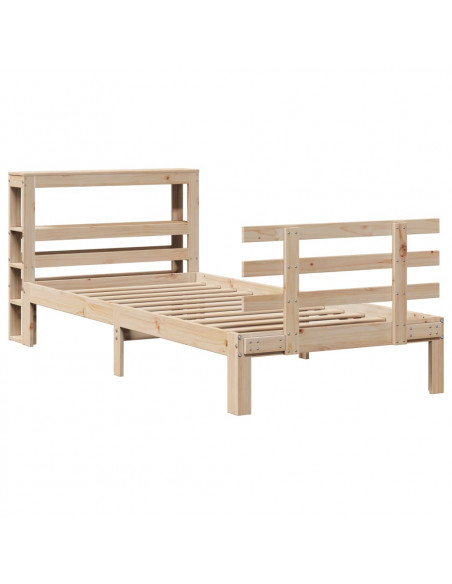 Giroletto con Testiera 100x200 cm Legno Massello di Pino