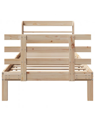 Giroletto con Testiera 100x200 cm Legno Massello di Pino