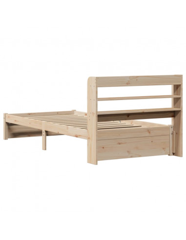 Giroletto con Testiera 100x200 cm Legno Massello di Pino