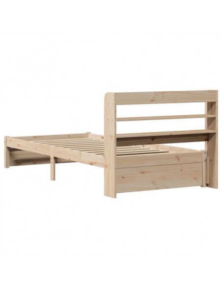 Giroletto con Testiera 100x200 cm Legno Massello di Pino
