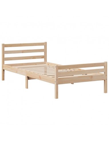 Giroletto con Testiera 100x200 cm Legno Massello di Pino