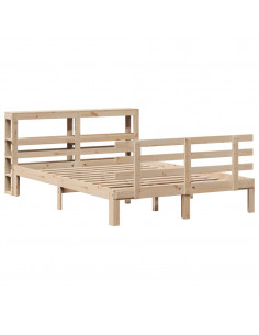 Giroletto con Testiera 120x200 cm in Legno Massello di Pino 2